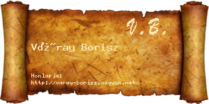 Váray Borisz névjegykártya